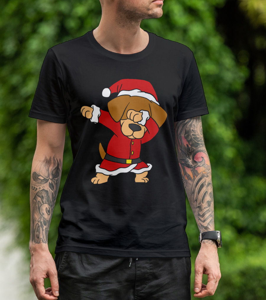 Dabbing Santa Beagle Christmas Dog T-Shirt