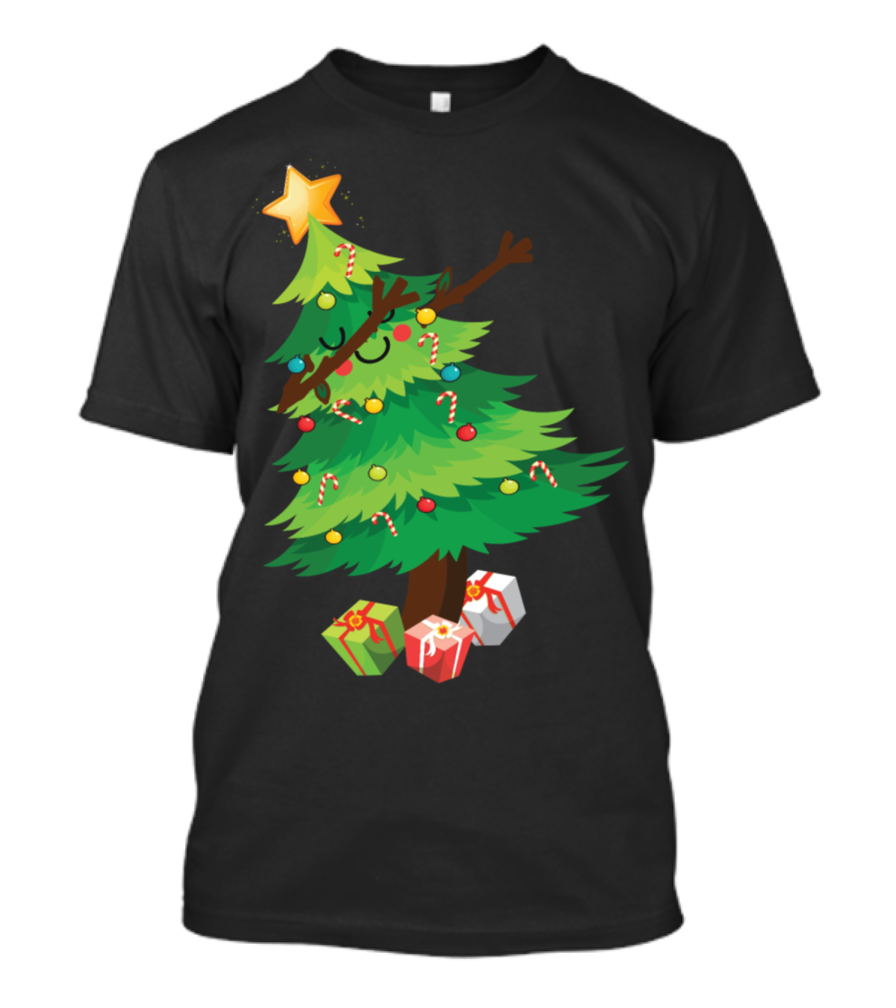 Dabbing Christmas Tree With Star Ornament And Presents T-Shirt