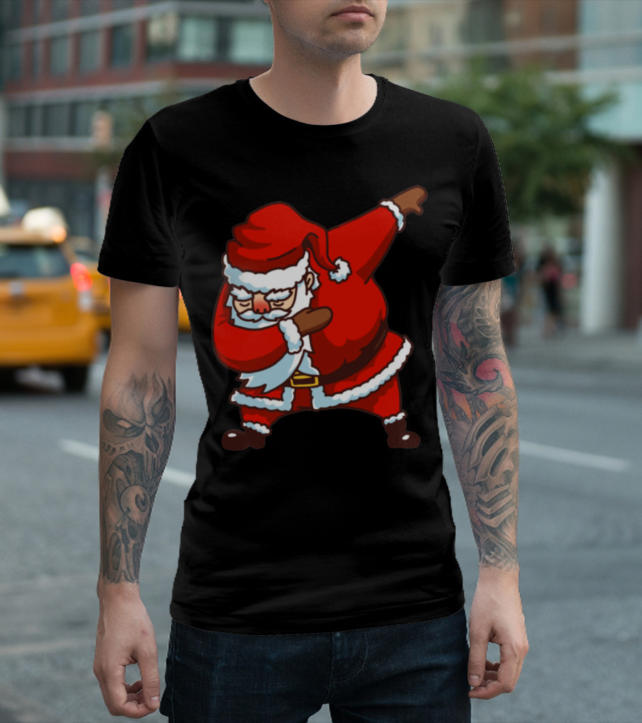 Santa Claus Dabbing Christmas Dance Pose T-Shirt