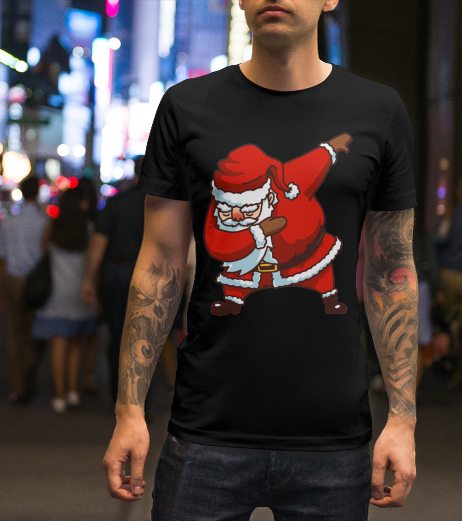 Santa Claus Dabbing Christmas Dance Pose T-Shirt