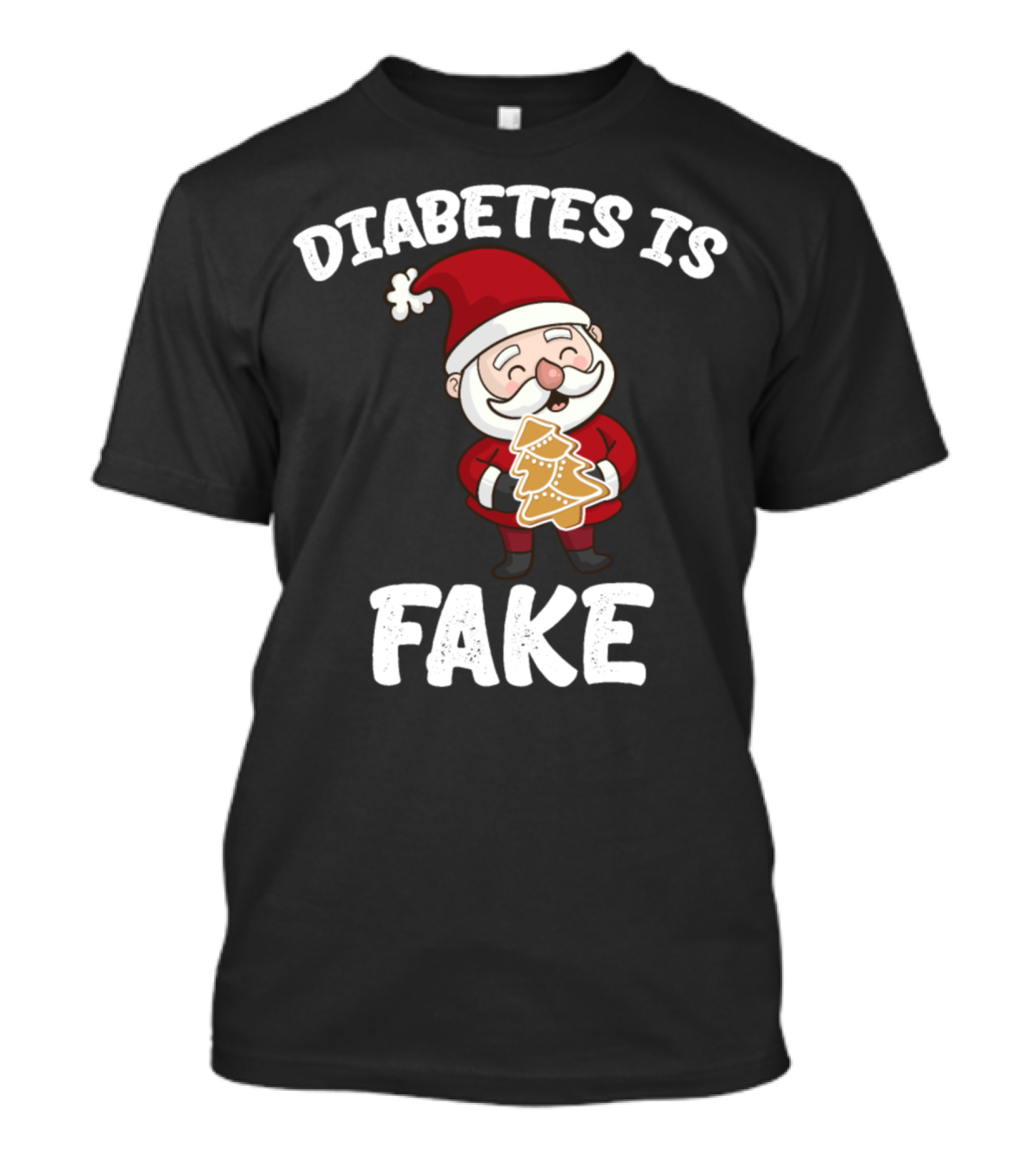Diabetes Is Fake Santa Eating Cookie T-Shirt
