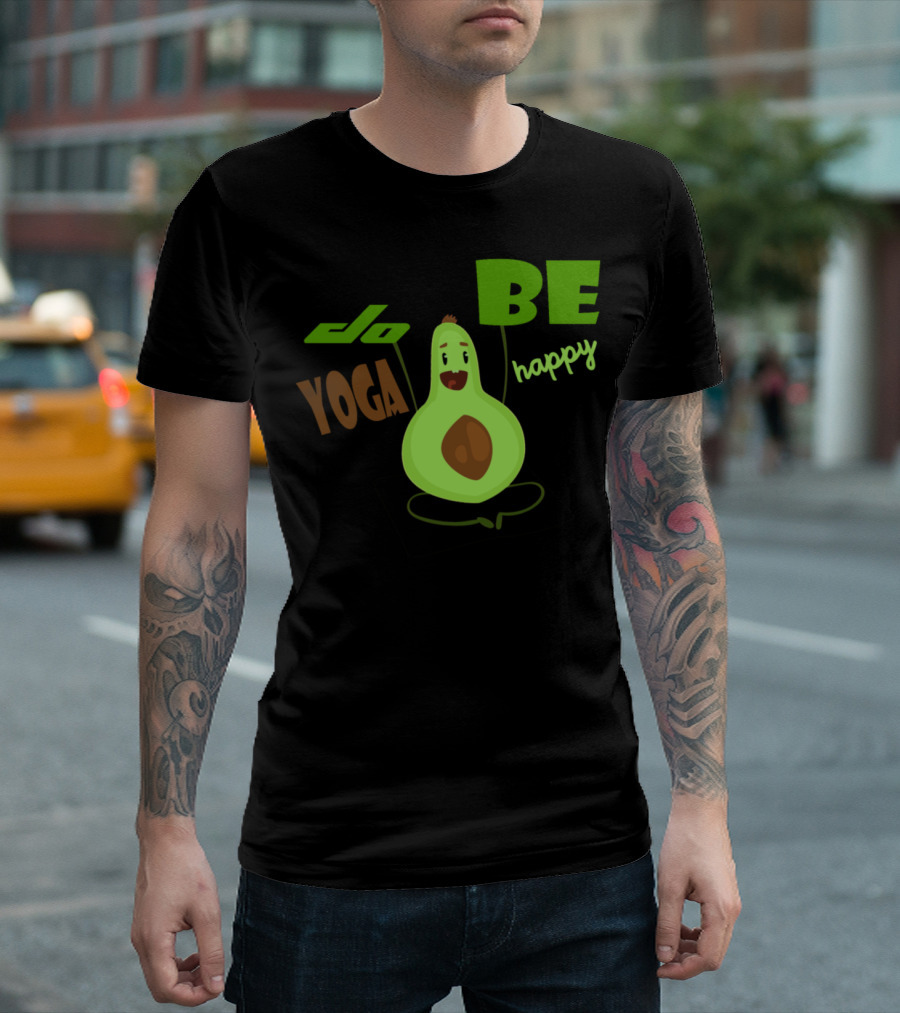 Do Yoga Be Happy Avocado Funny Gym T-Shirt