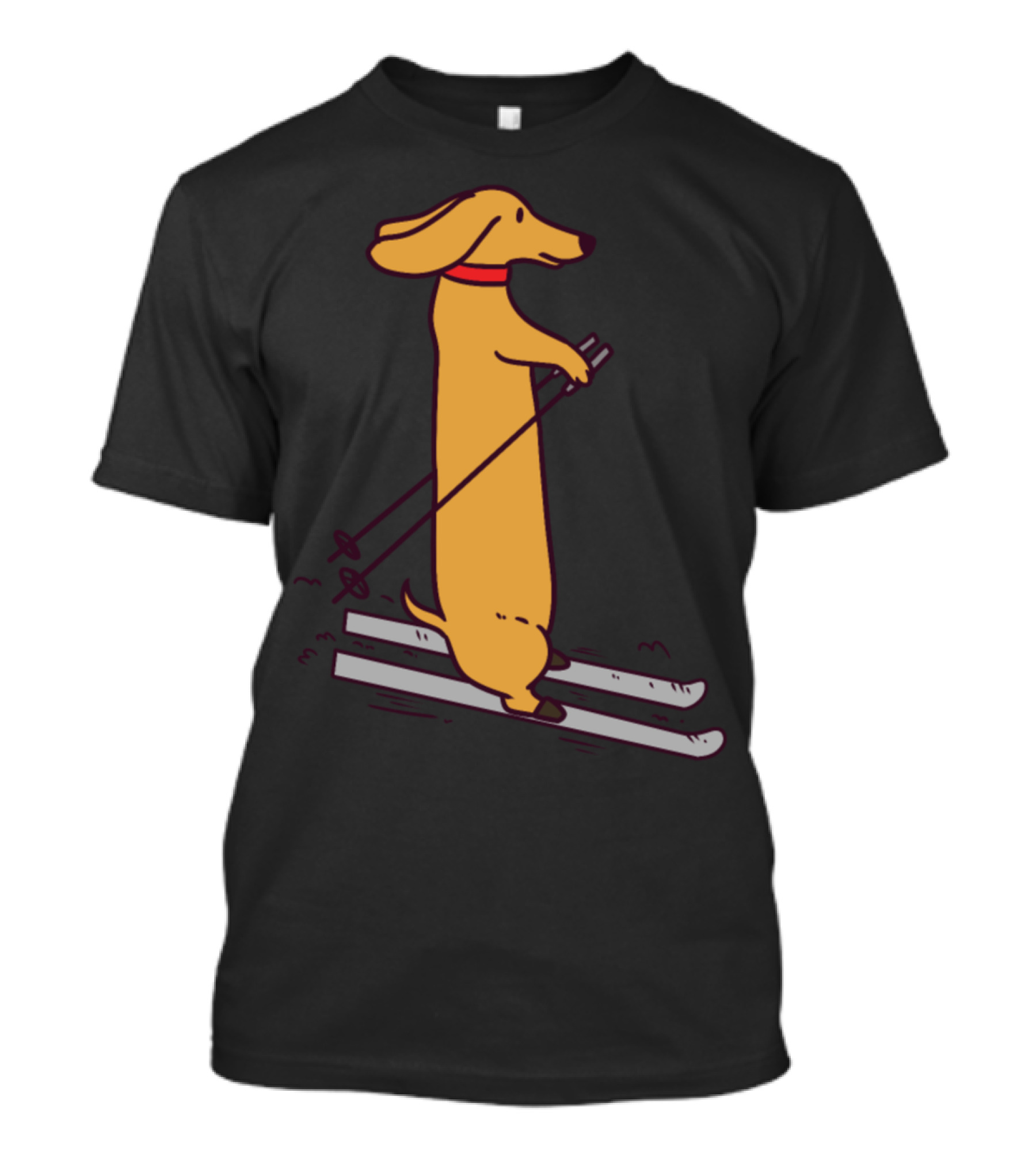 Dog Dogs Cool Beagle Pug Dachshund Skiing Boxer T-Shirt