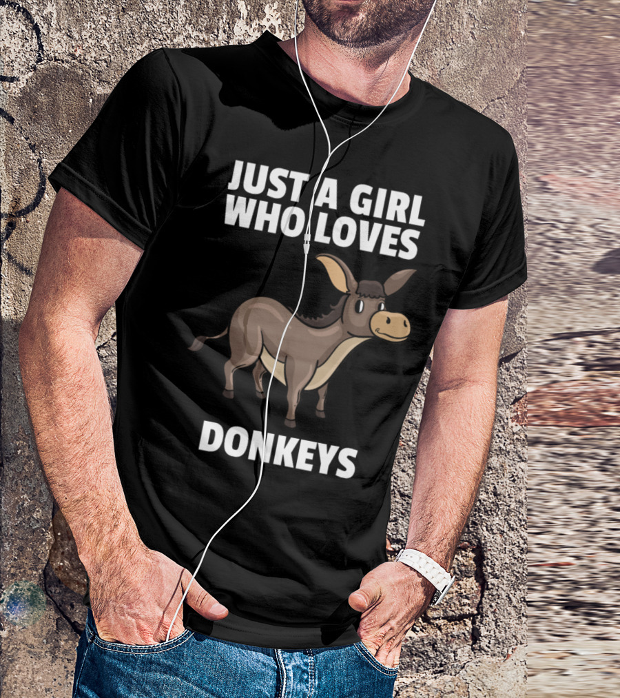 Just A Girl Who Loves Donkeys Cute Funny Lovers Donkey T-Shirt