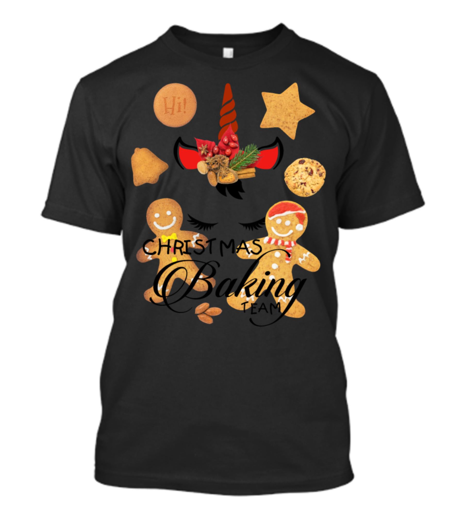 Einhorn Gingerbread Unicorn Christmas Baking Team Cookies T-Shirt