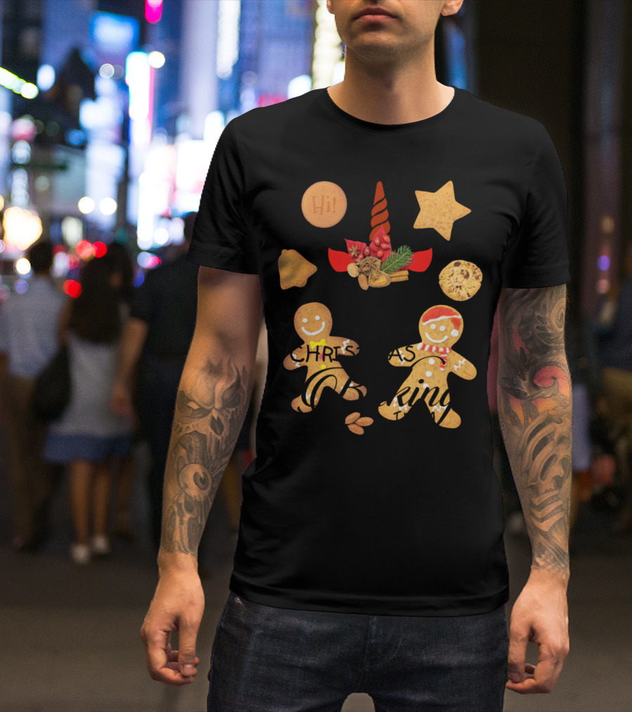 Einhorn Gingerbread Unicorn Christmas Baking Team Cookies T-Shirt