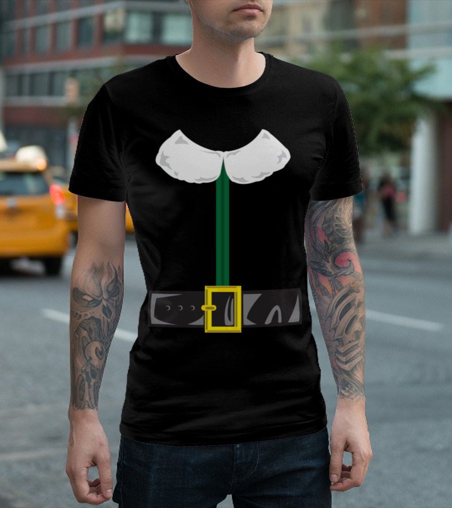 Elf Costume Green With Black Belt And Gold Buckle T-Shirt
