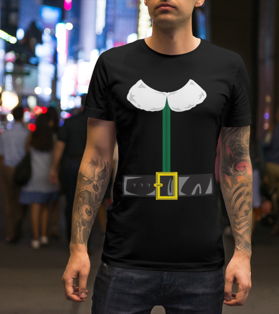 Elf Costume Green With Black Belt And Gold Buckle T-Shirt