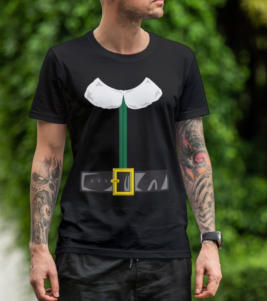 Elf Costume Green With Black Belt And Gold Buckle T-Shirt