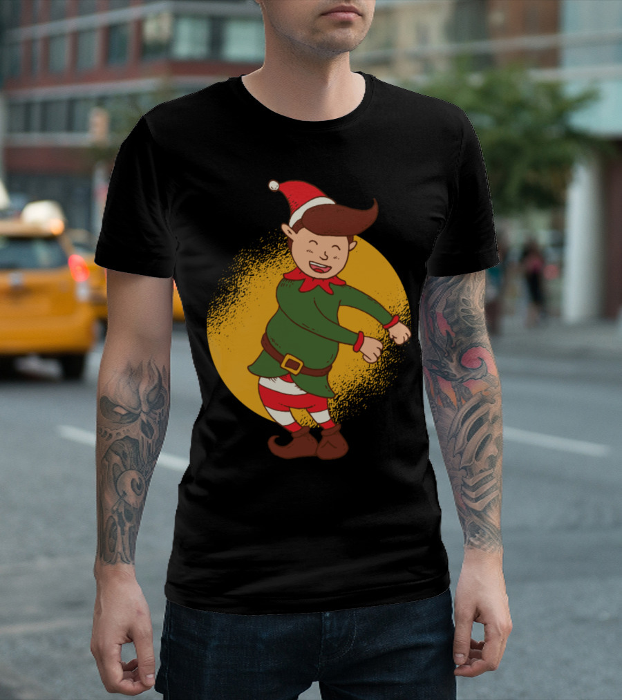 Elf Floss Dance Santa Hat Christmas T-Shirt