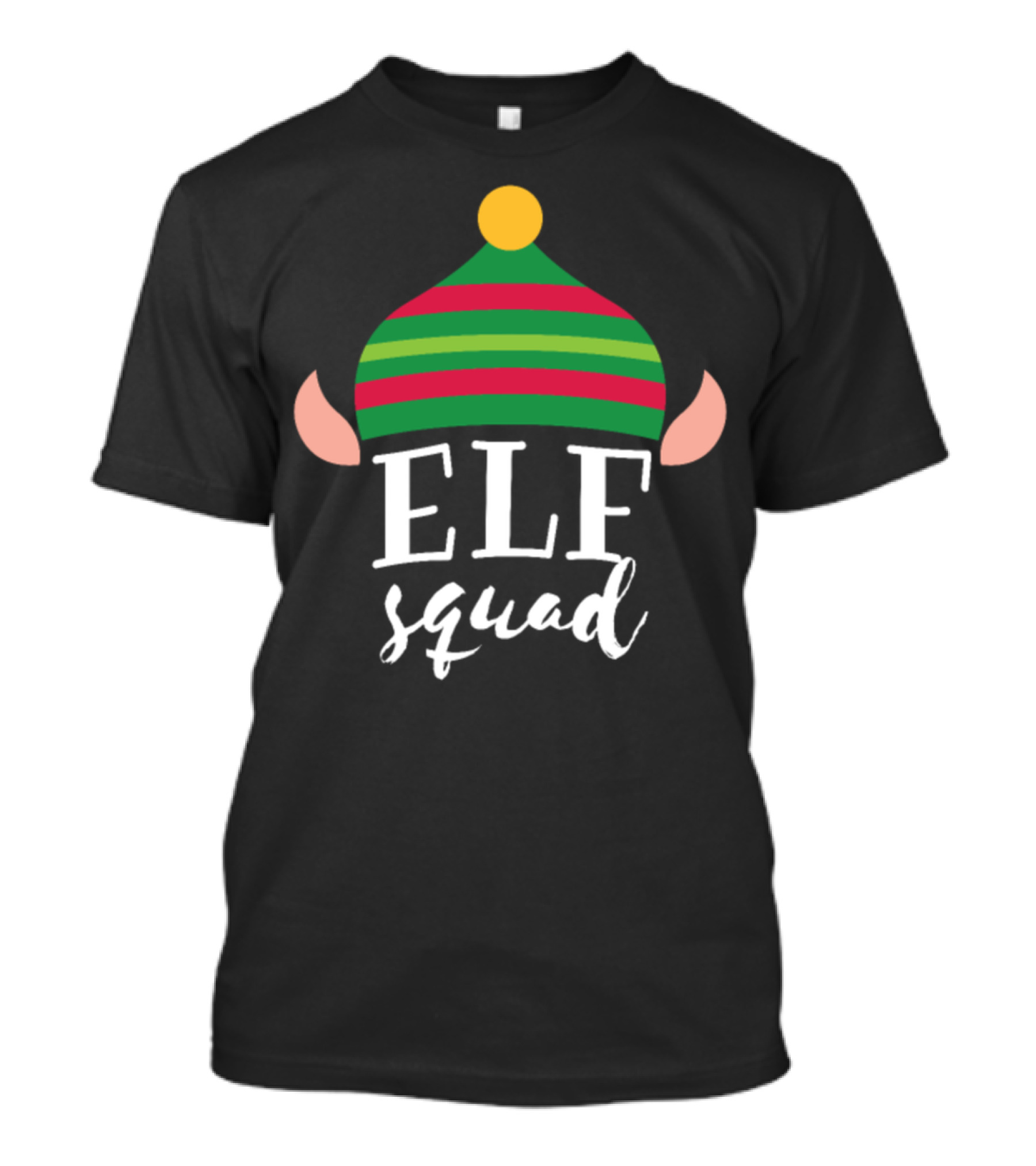 Elf Squad Festive Hat Ears Christmas Holiday T-Shirt