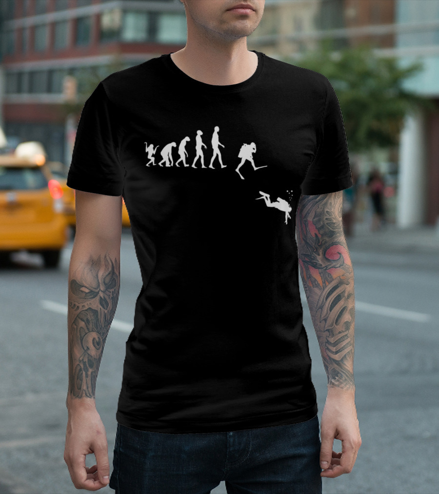 Evolution Of Man To Scuba Diver Transformation T-Shirt