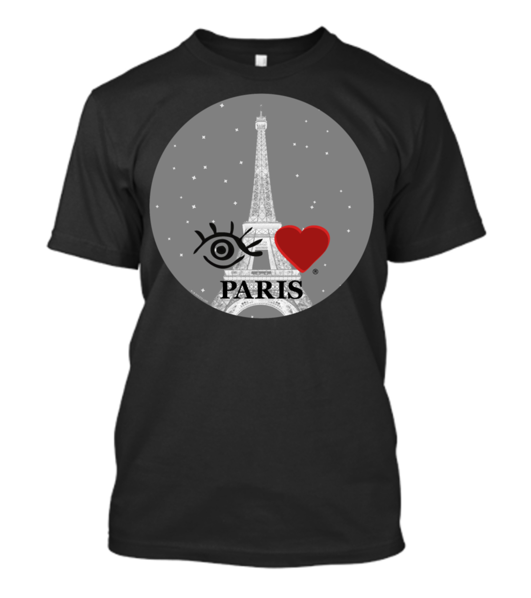 Eye Heart Paris Eiffel Tower Stars T-Shirt
