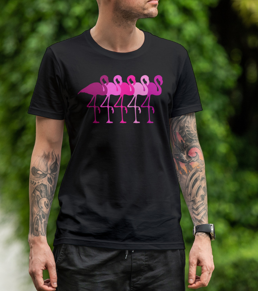 Flamingo Flamingos 4444 Pink Colorful Walk T-Shirt