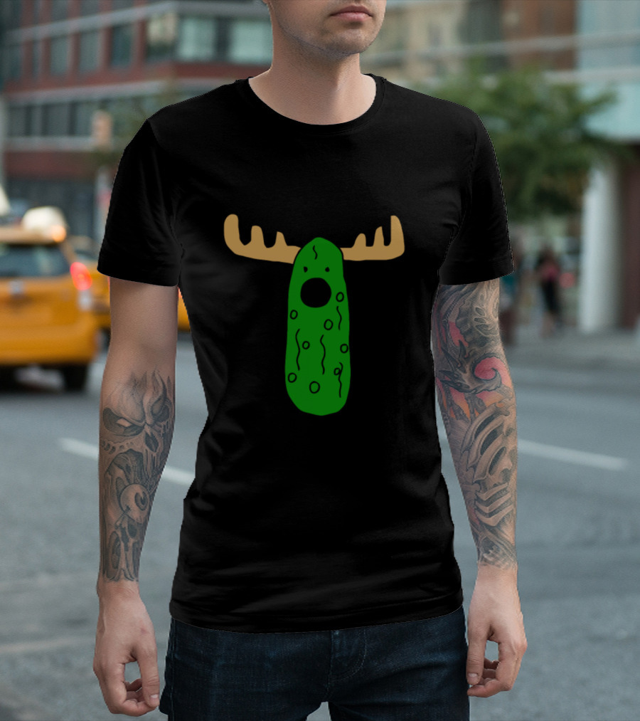 Merry Christmoose Funny Christmas Pickle Moose T-Shirt