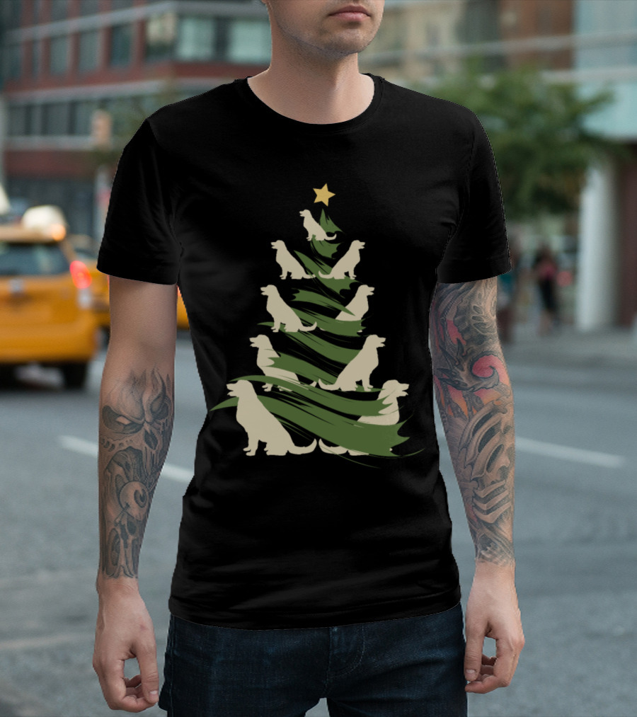 Dog Christmas Tree Funny Present T-Shirt