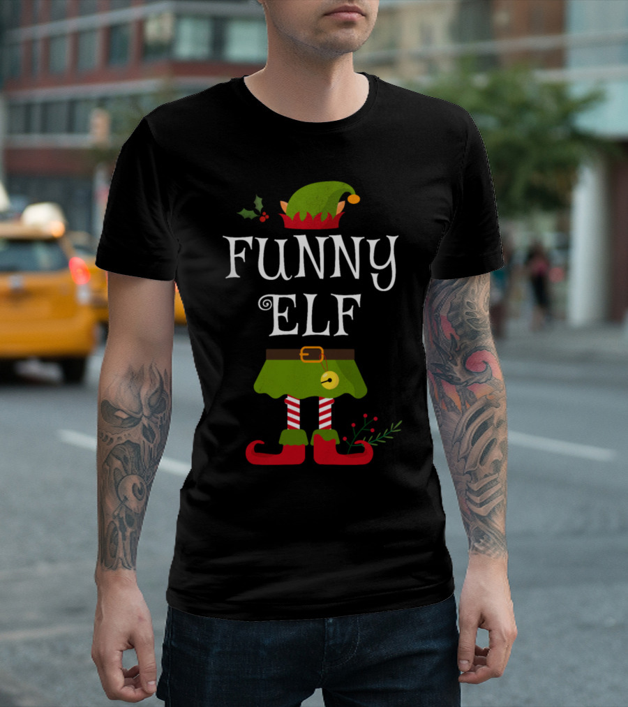Funny Elf Family Matching Group Christmas Costume T-Shirt