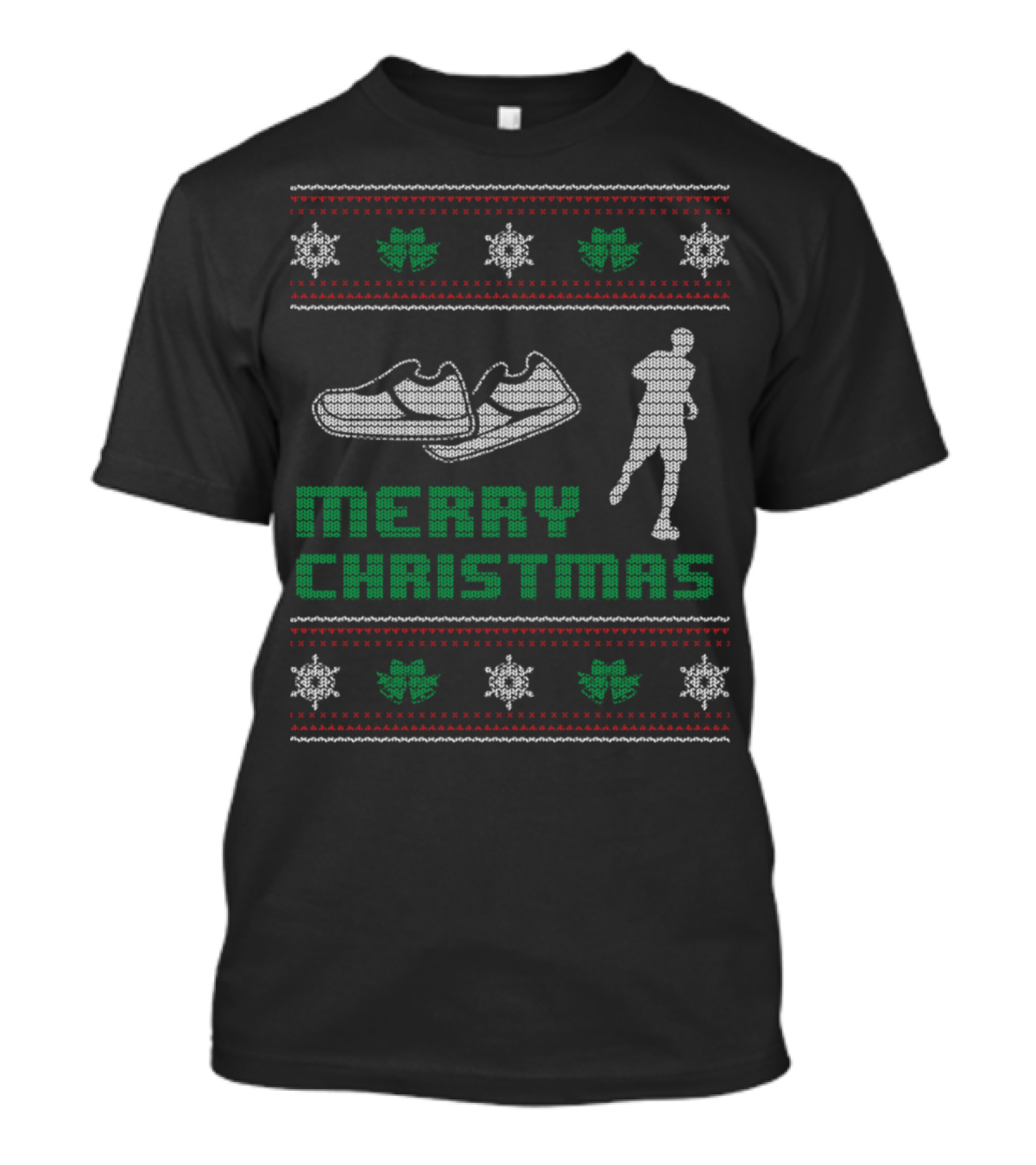 Merry Christmas Running Shoes And Runner Festive Knit T-Shirt