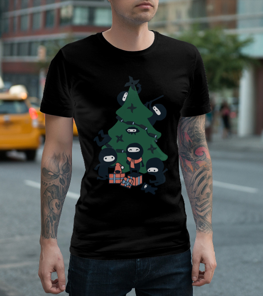 A Very Ninja Christmas Tree With Gifts T-Shirt