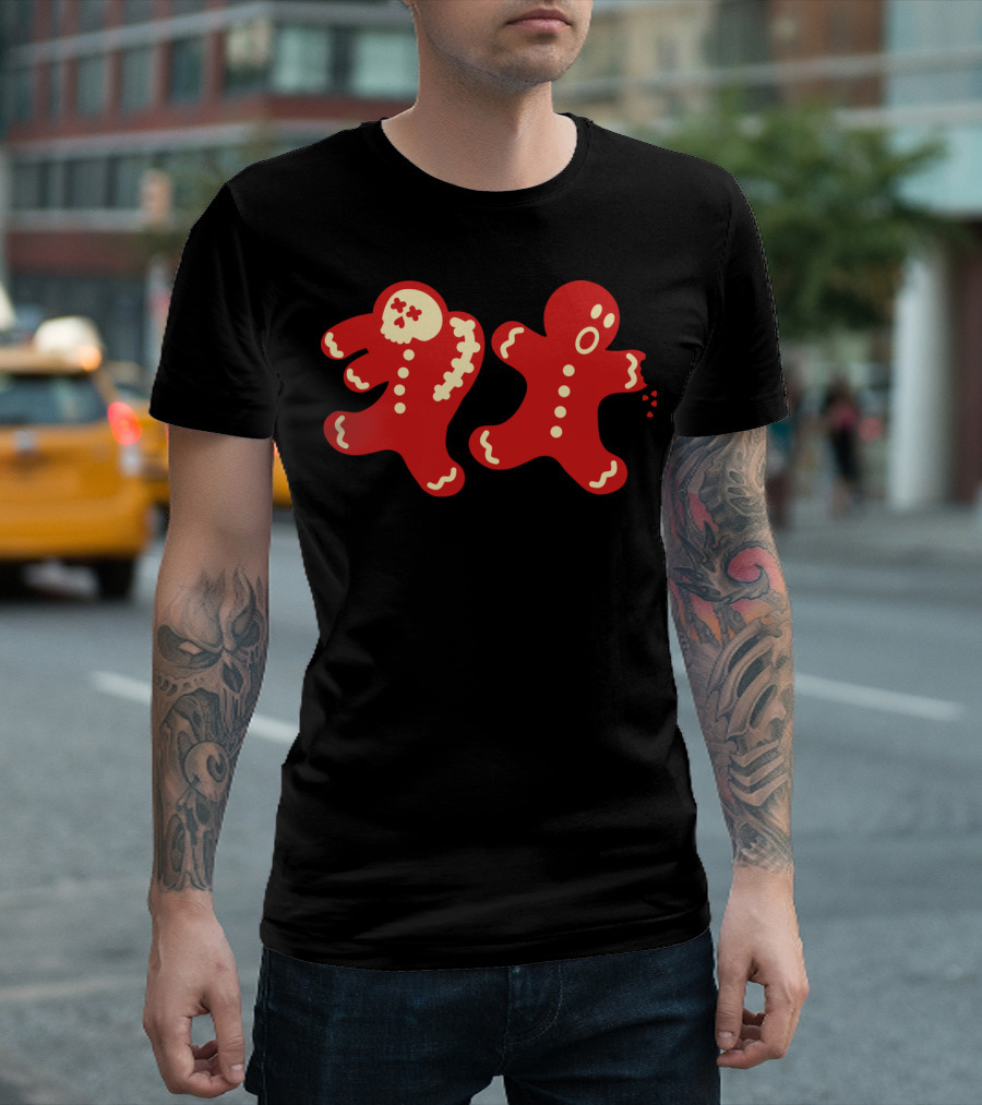 Gingerbread Man Zombie Cookie Horror Duo T-Shirt