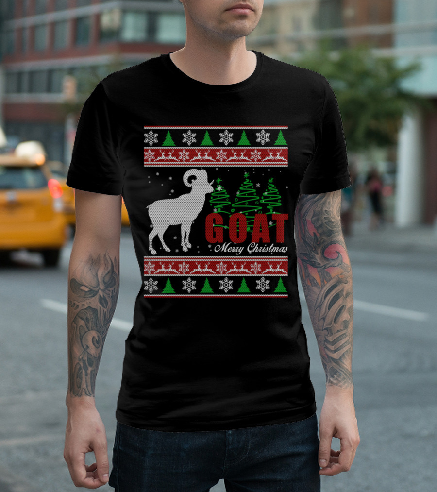GOAT Merry Christmas Ugly T-Shirt