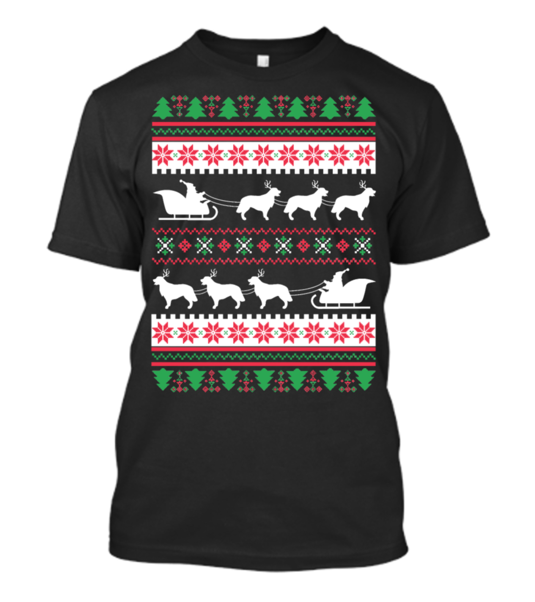 Golden Retriever Santa's Reindeer Christmas T-Shirt