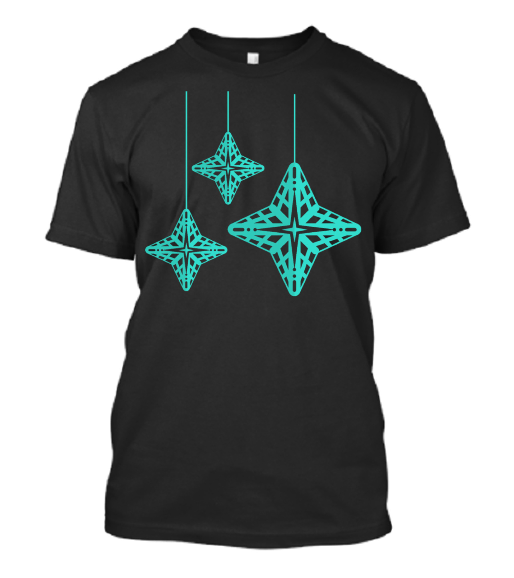 Christmas Tree Ornaments Stars Hanging Geometric T-Shirt
