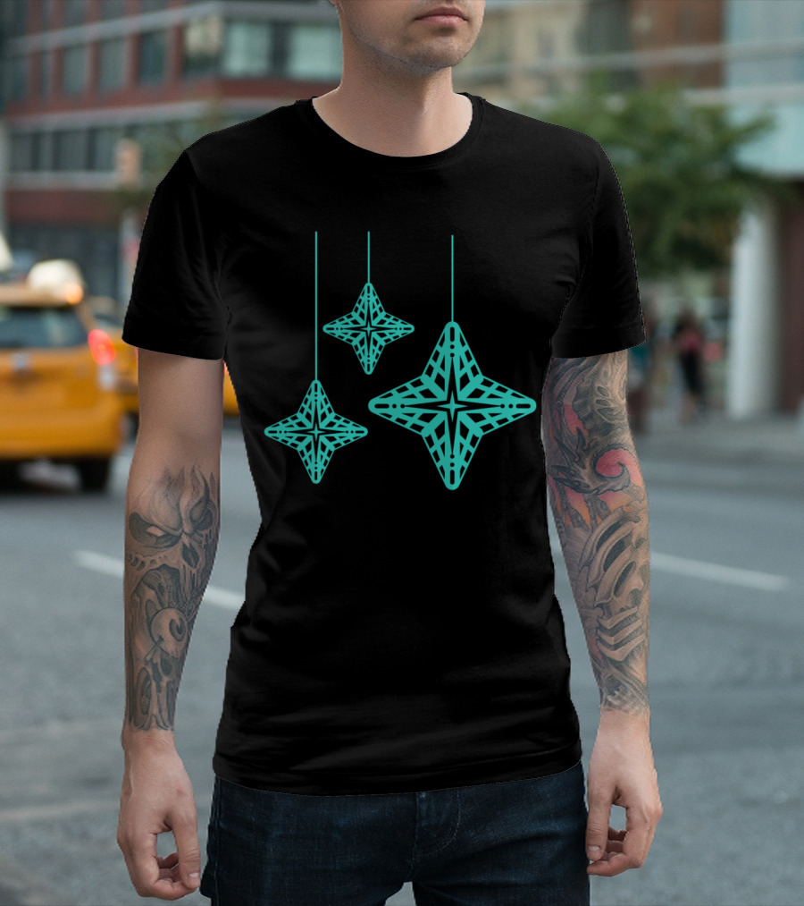 Christmas Tree Ornaments Stars Hanging Geometric T-Shirt