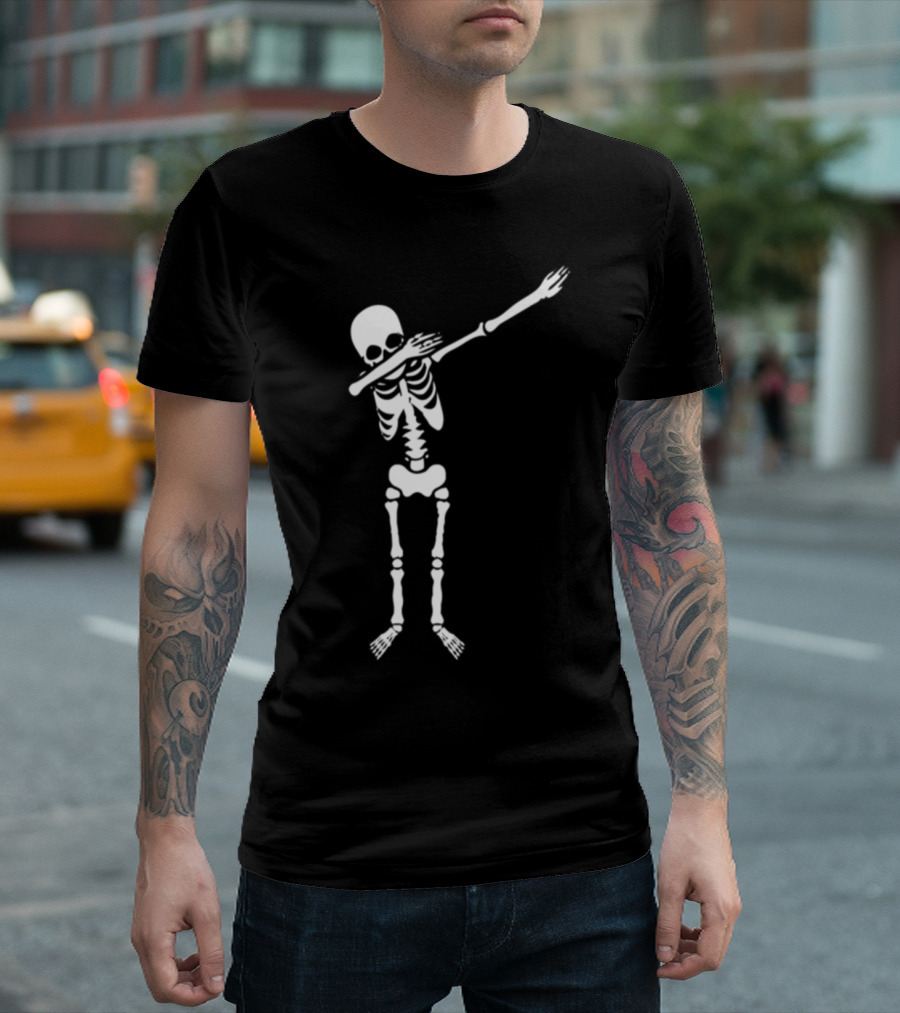 Dabbing Skeleton Halloween Dance Pose T-Shirt