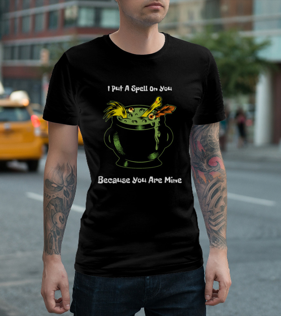 I Put A Spell On You Because You Are Mine Halloween Cauldron T-Shirt