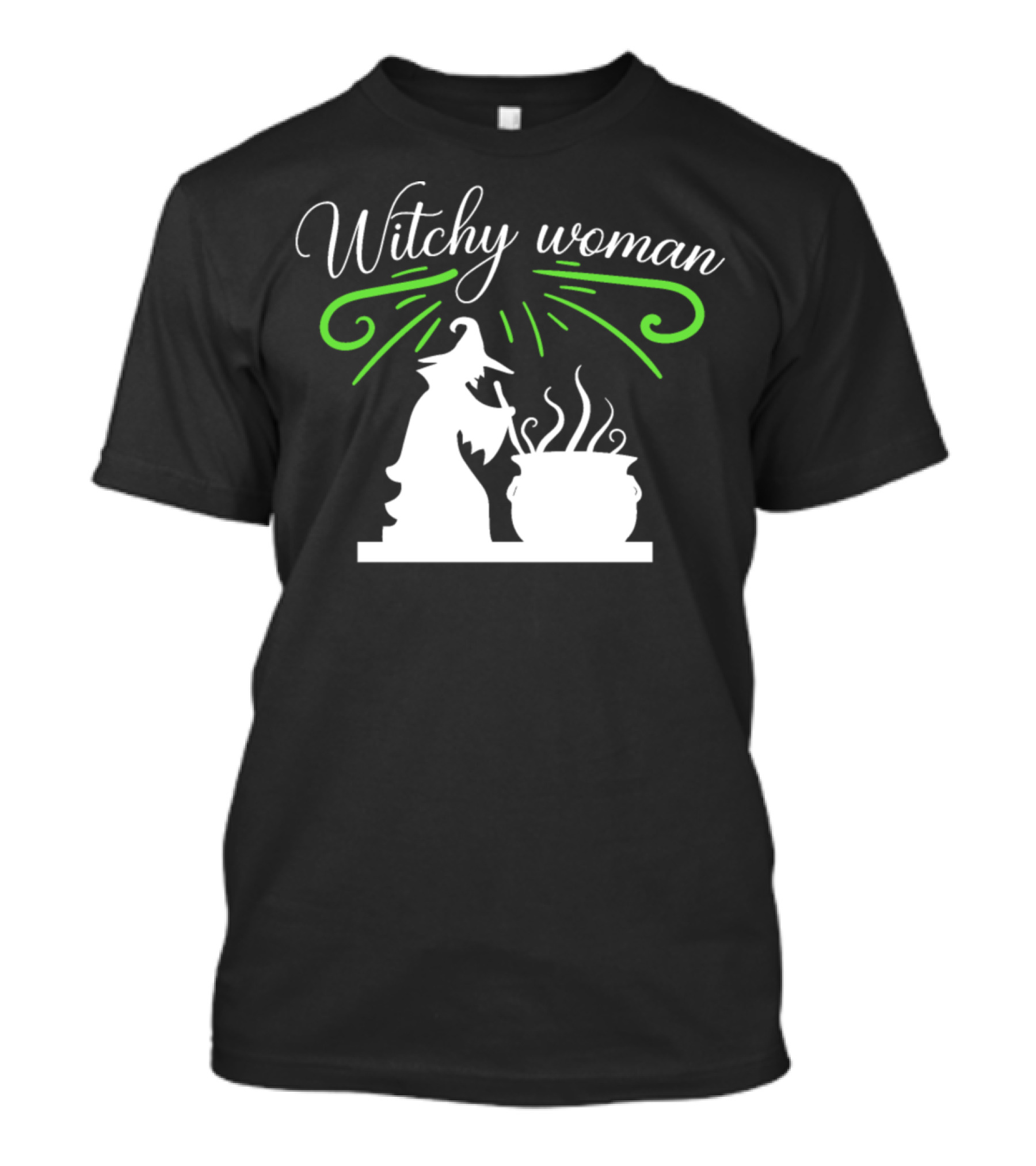 Witchy Woman Halloween Witch Stirring Cauldron T-Shirt