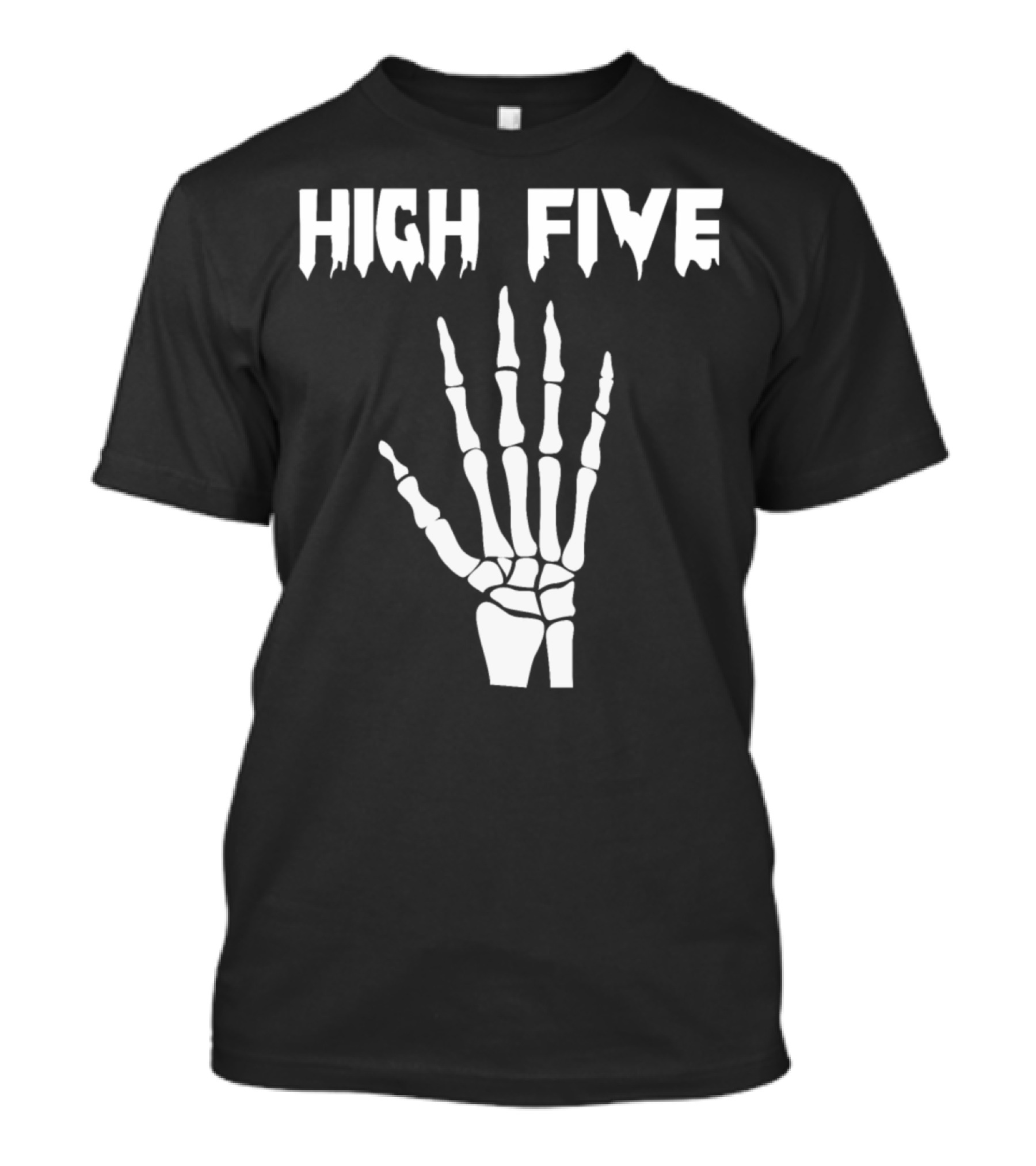 High Five Skeleton Funny Halloween Horror Scary T-Shirt
