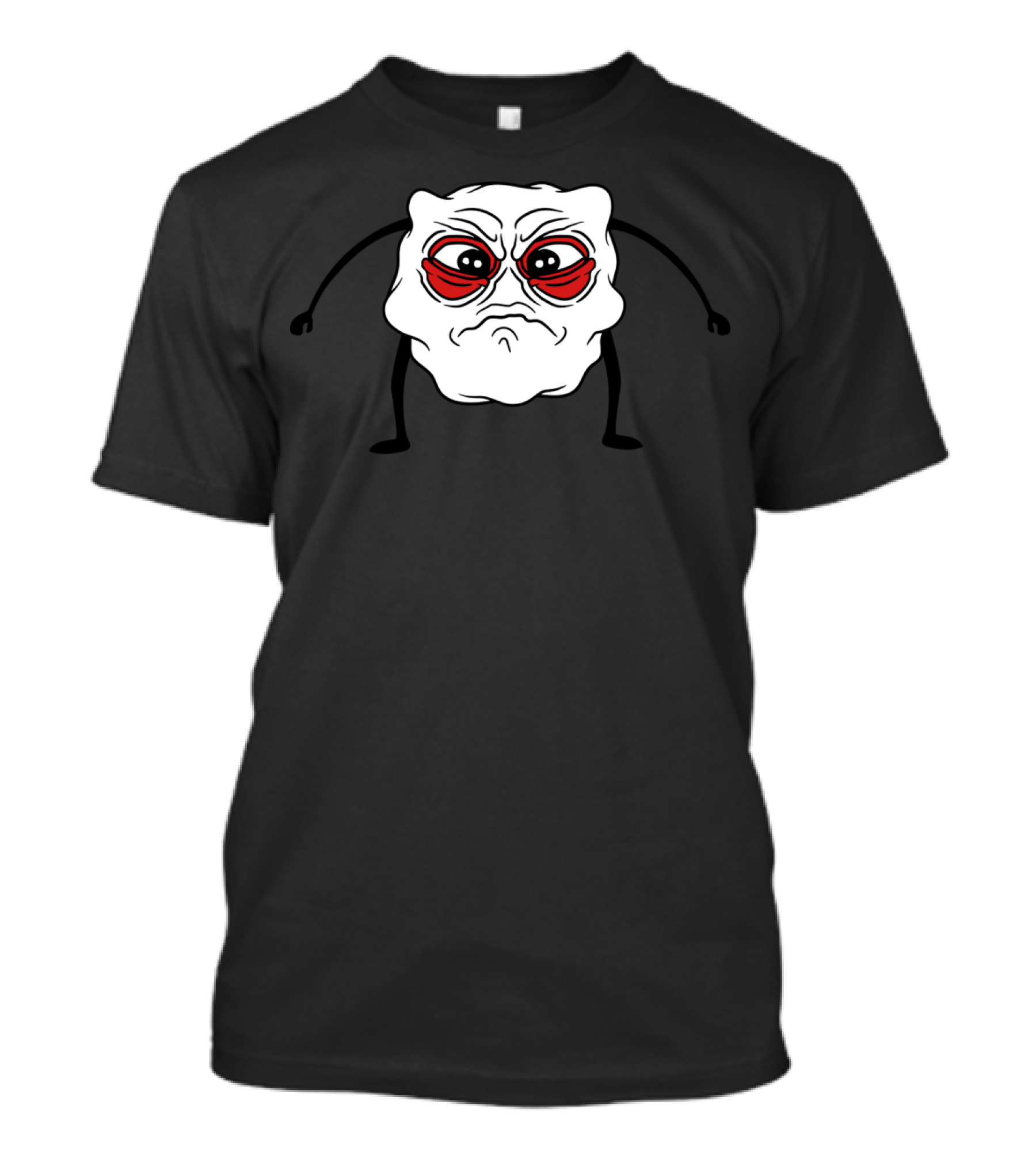 Little Monster Head Eyes Face Sad Crying Felon Unh White Grumpy Blob With Red Angry Eyes T-Shirt