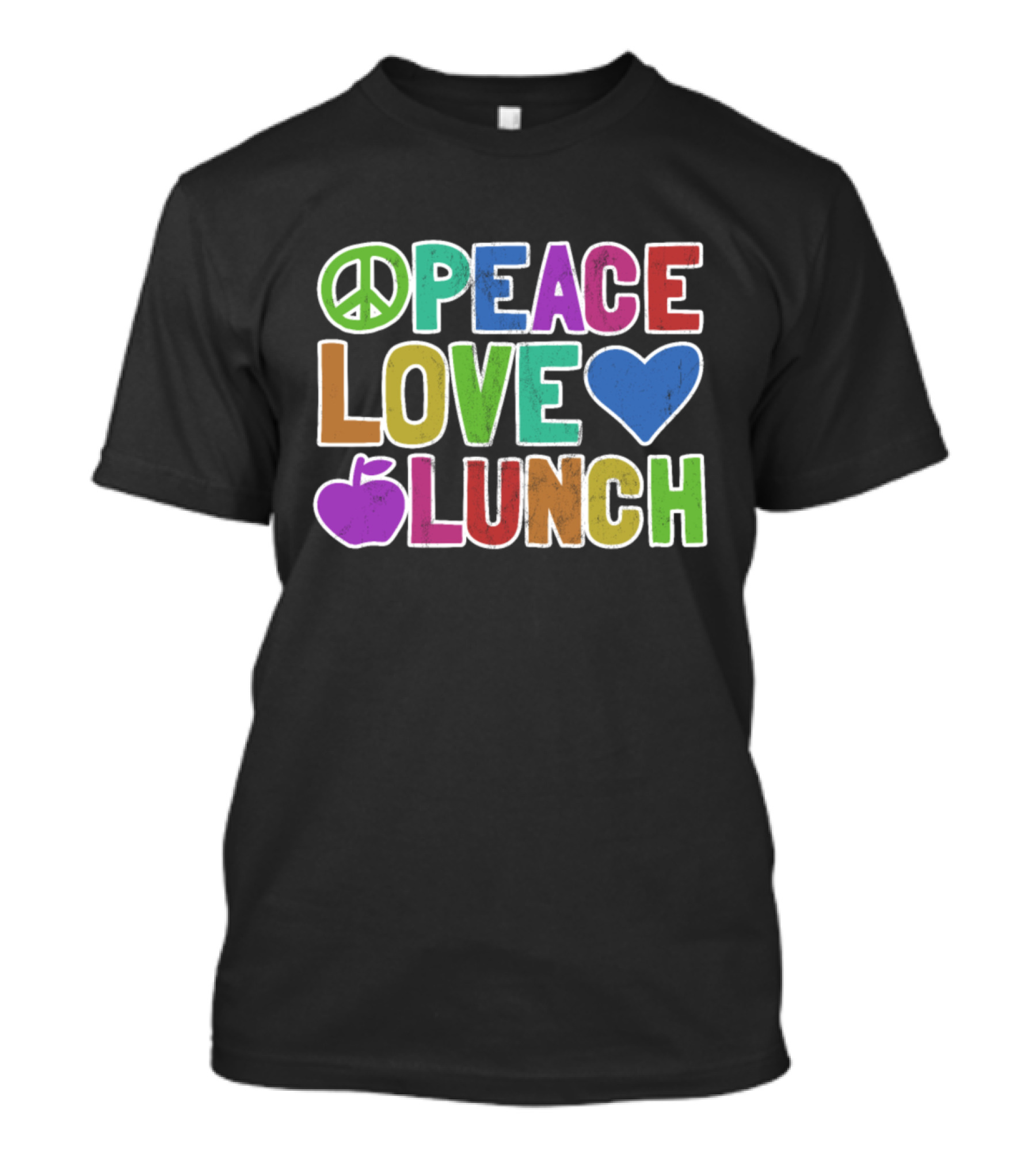 Peace Love Lunch Peace Sign Heart Apple T-Shirt