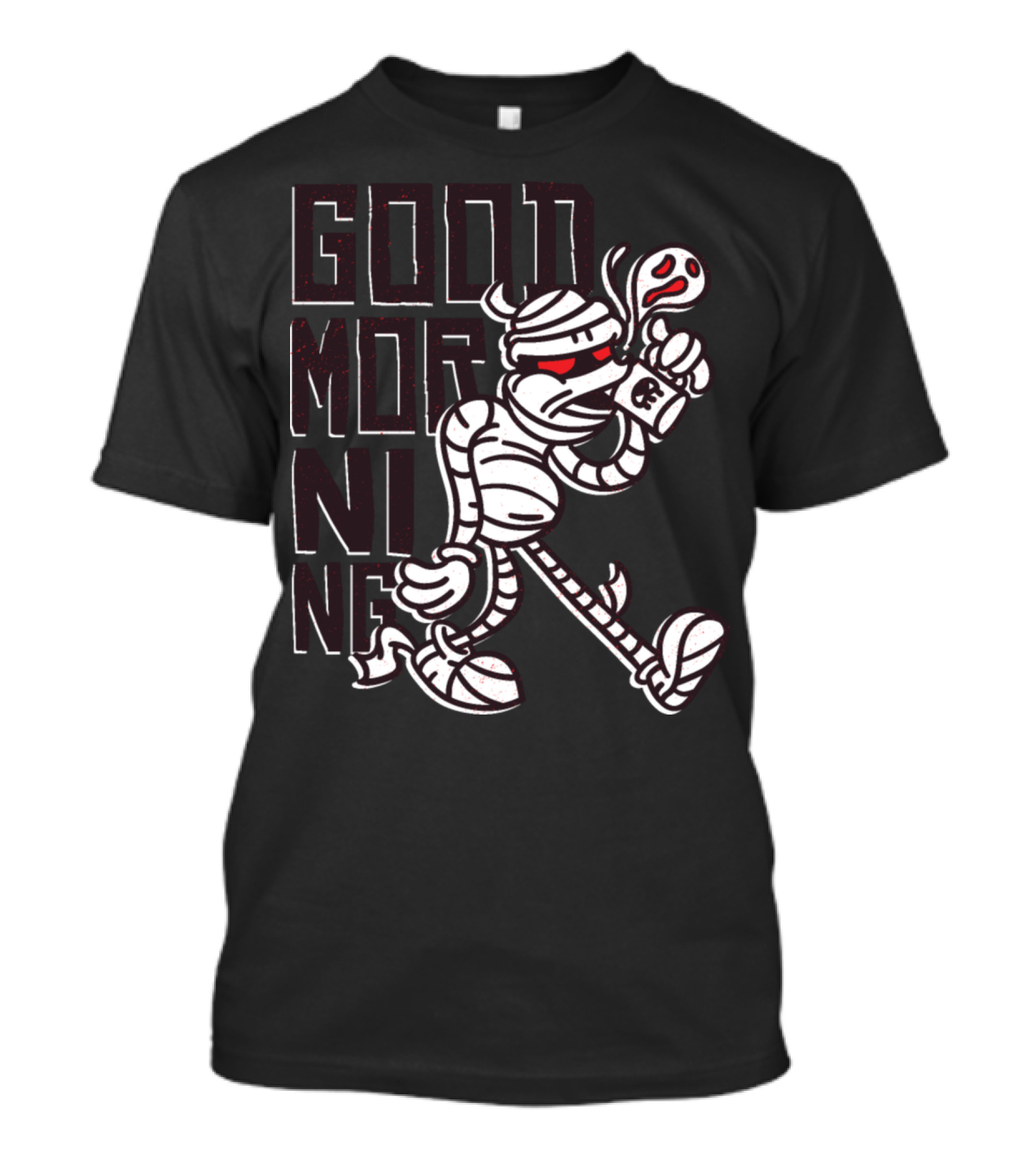Mummy Good Morning Coffee Walking Character Steam Cup T-Shirt