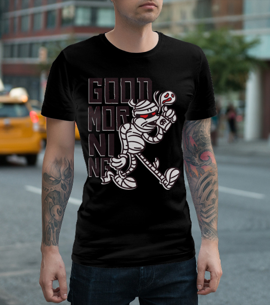 Mummy Good Morning Coffee Walking Character Steam Cup T-Shirt