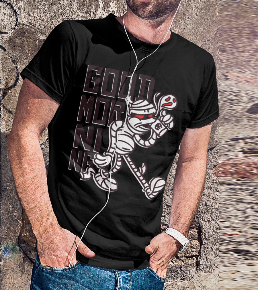 Mummy Good Morning Coffee Walking Character Steam Cup T-Shirt