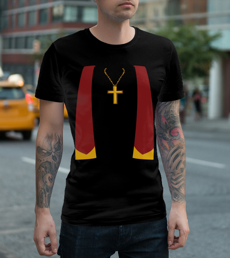 Prayer Robe Clergy Cross Necklace Priest Exorcist Exorcism T-Shirt
