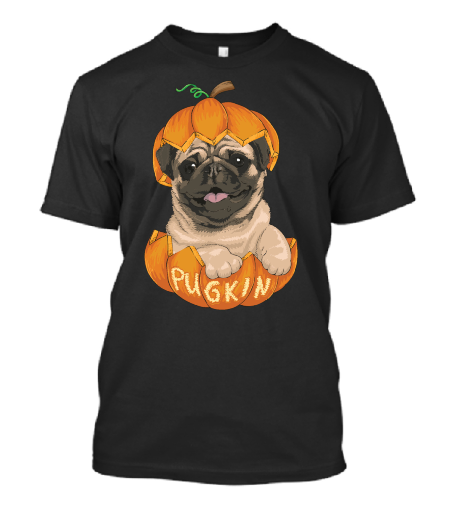 Pug Pumpkin Halloween Pugkin Pug Inside Carved Pumpkin T-Shirt