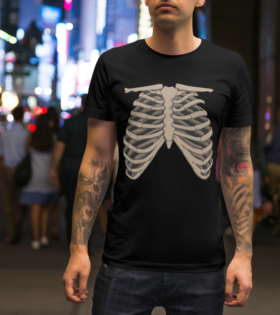 Rib Cage Halloween Body Costume T-Shirt