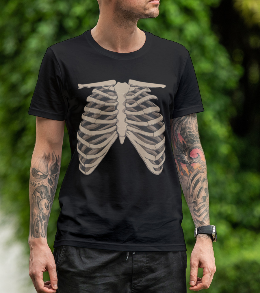 Rib Cage Halloween Body Costume T-Shirt