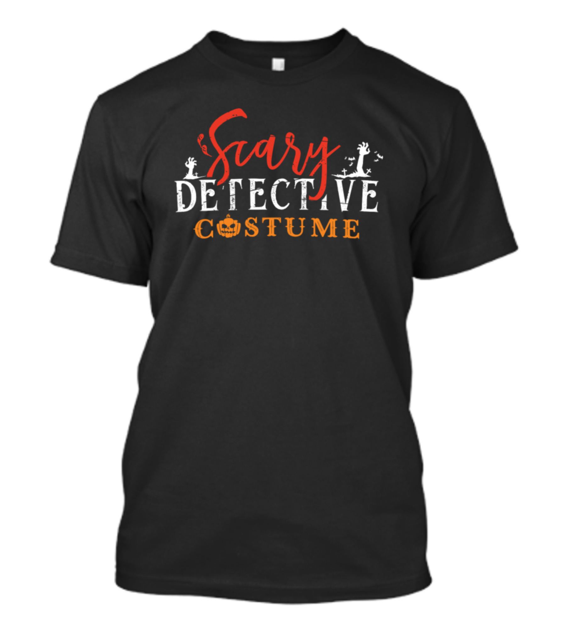 Scary Detective Costume With Halloween Elements T-Shirt