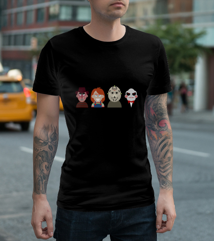 Freddy Chucky Jason Billy Serial Killers Horror Movies T-Shirt