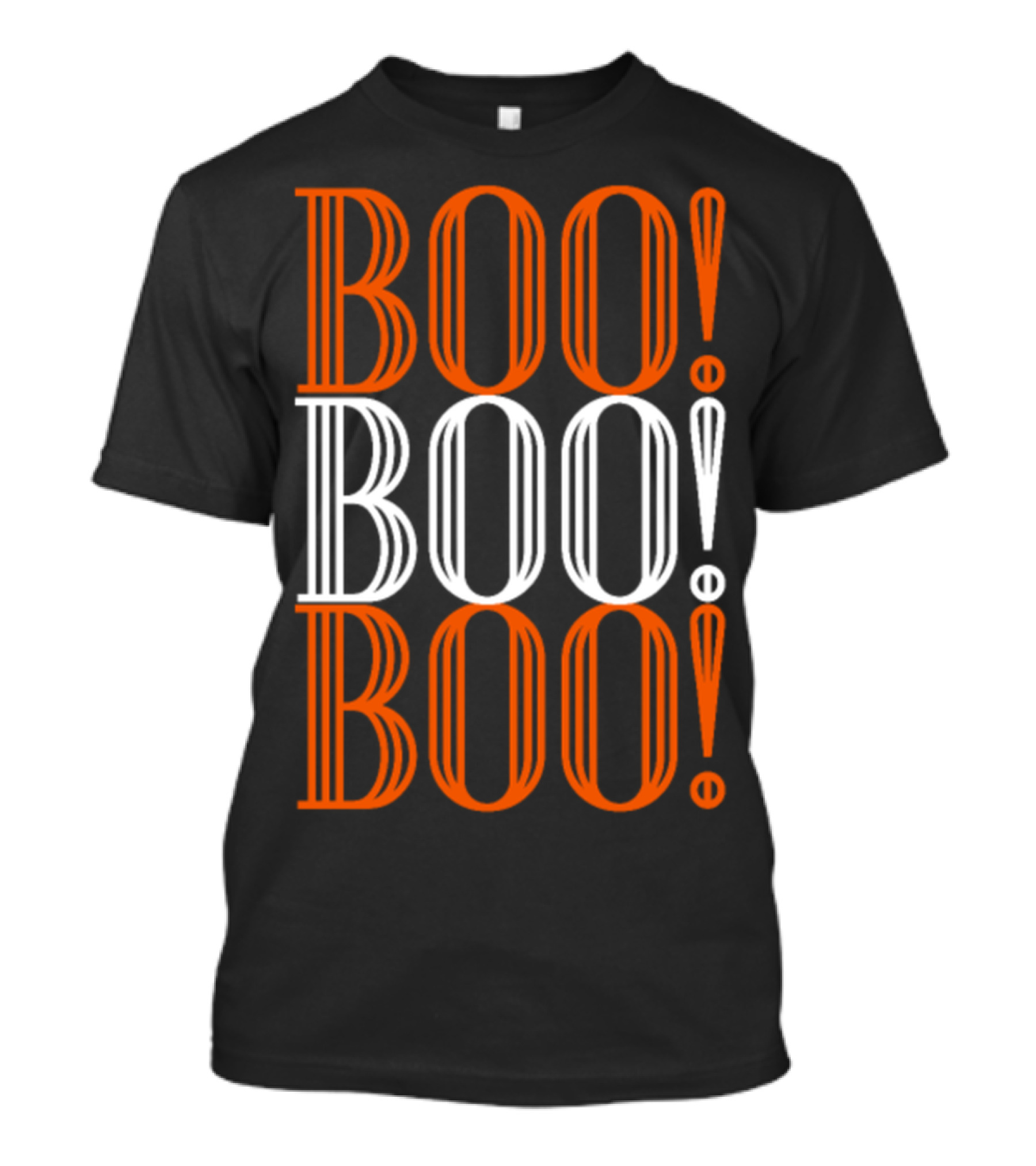 BOO BOO BOO Orange White Halloween Text T-Shirt