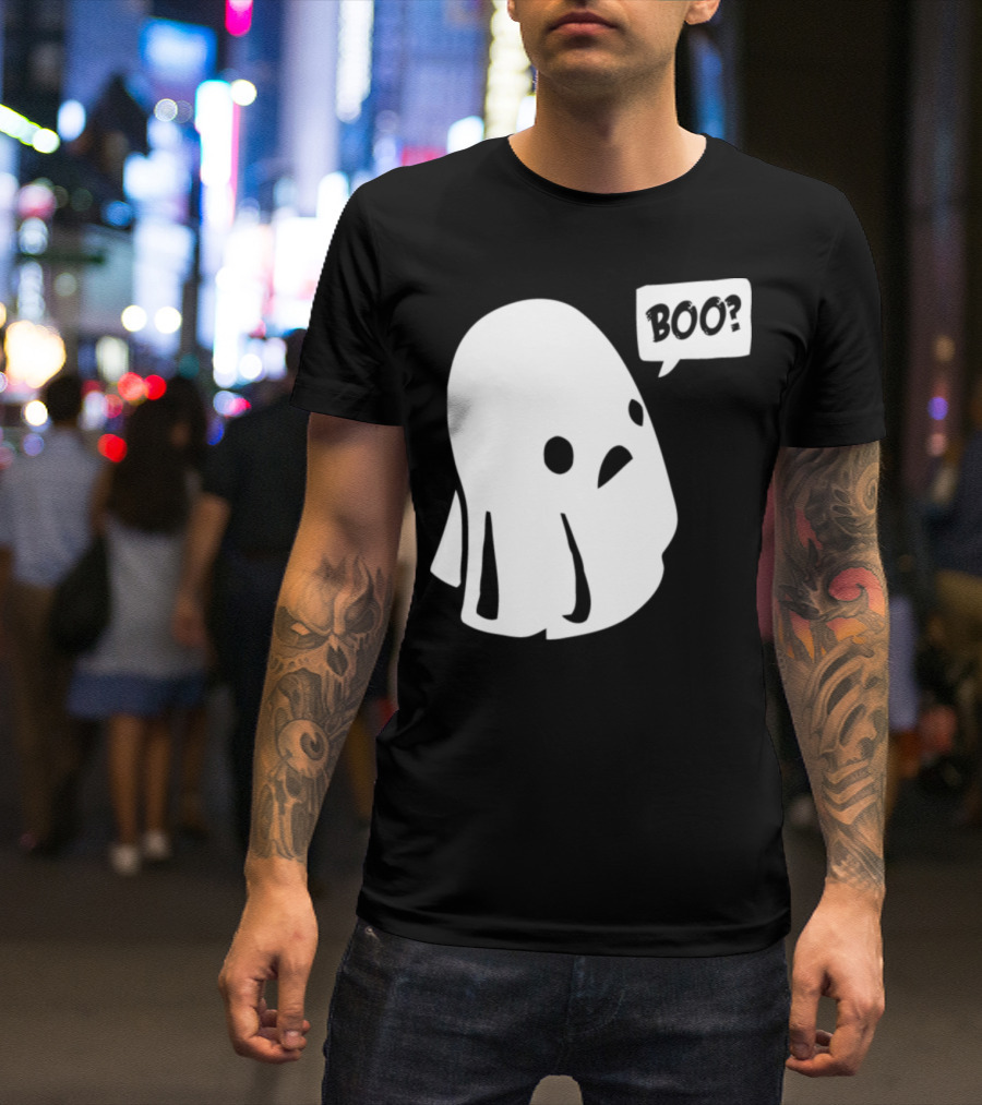 Boo Ghost Halloween Question Mark T-Shirt