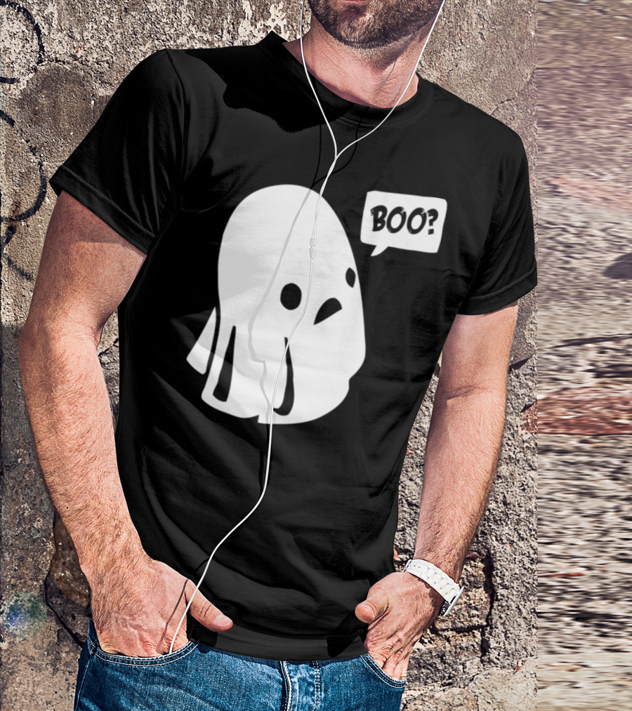 Boo Ghost Halloween Question Mark T-Shirt