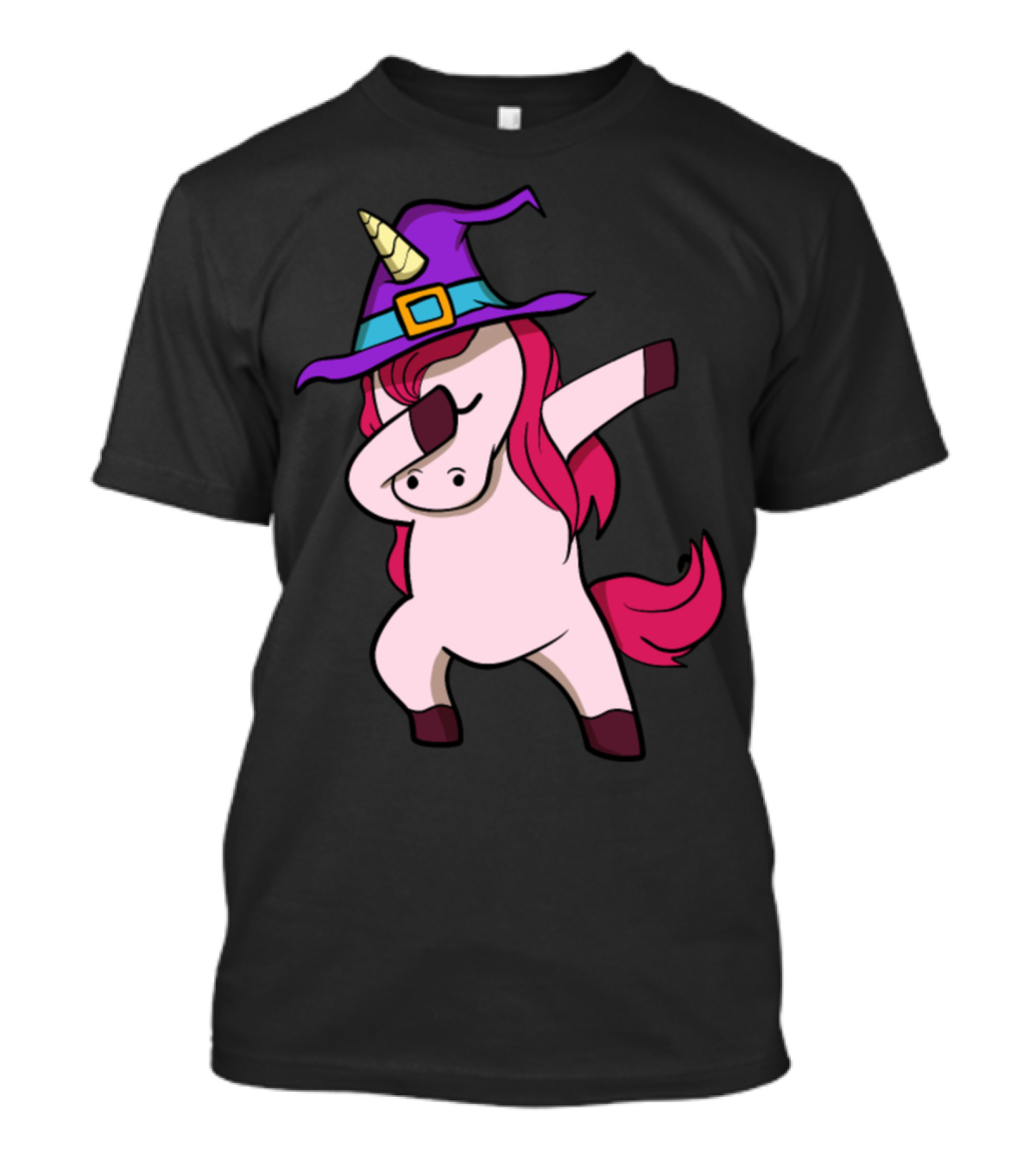 Dabbing Unicorn Witch Halloween Animals T-Shirt
