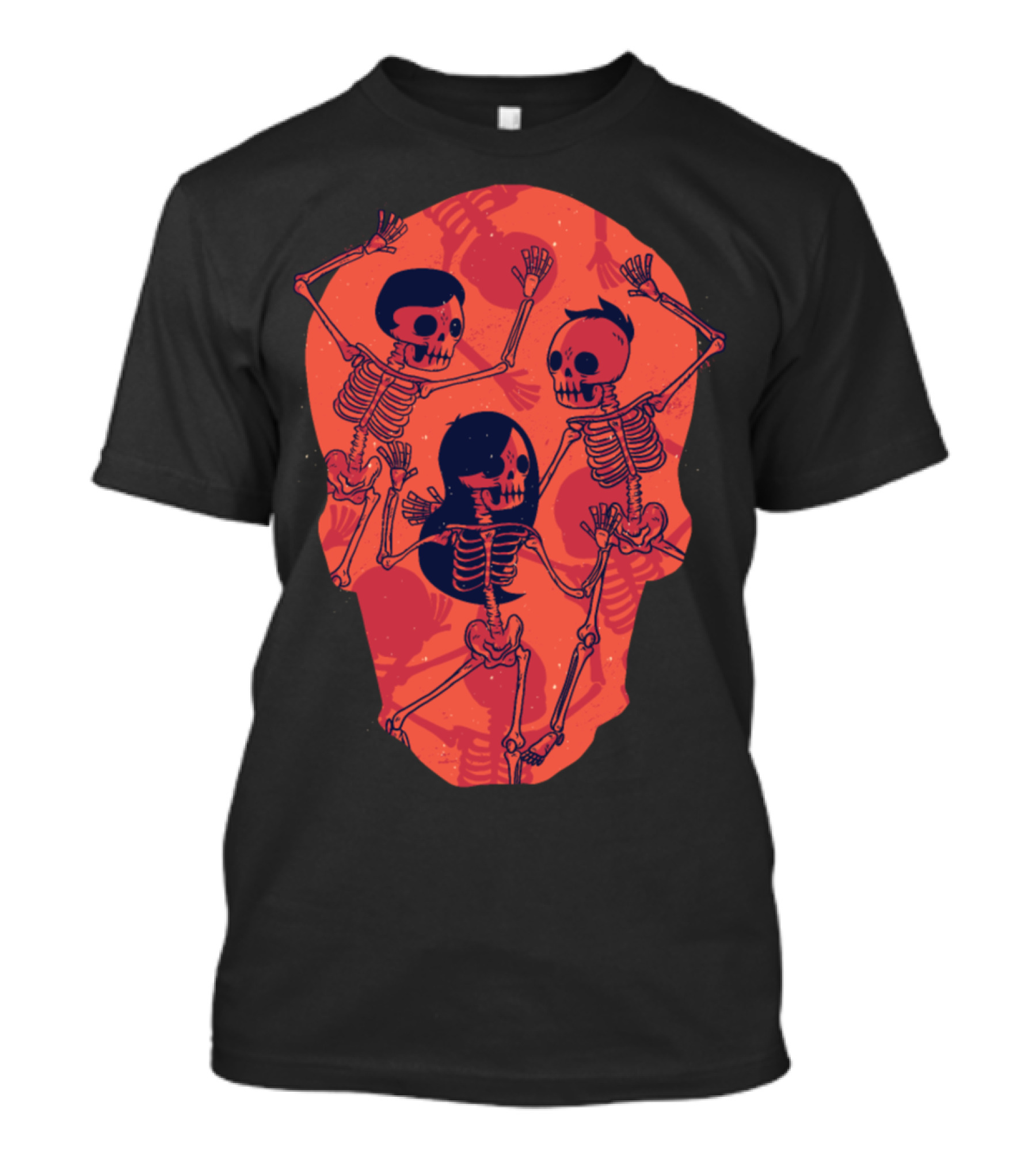 Dancing Skeletons In Red Skull Formation T-Shirt
