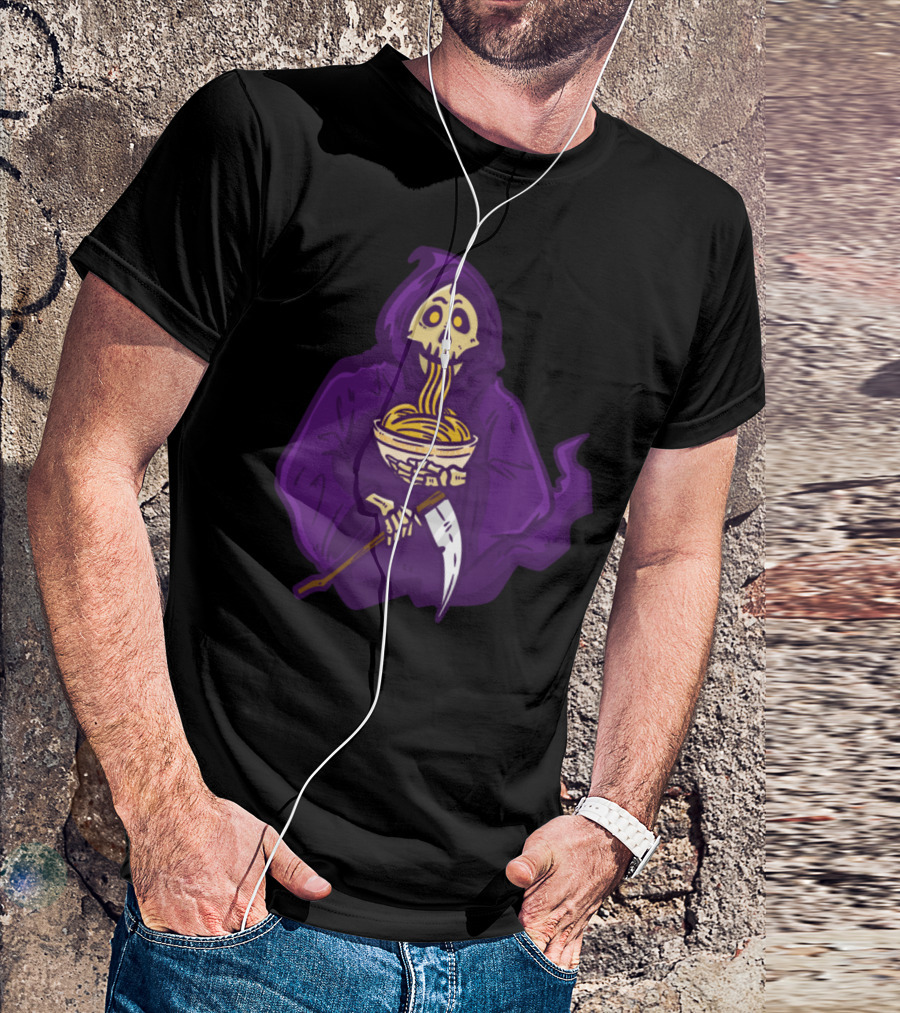 Death Is Life But Ramen Is Lifer Grim Reaper Eating Noodles T-Shirt