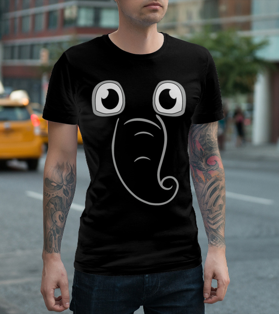 Elephant Cartoon Eyes With Trunk T-Shirt